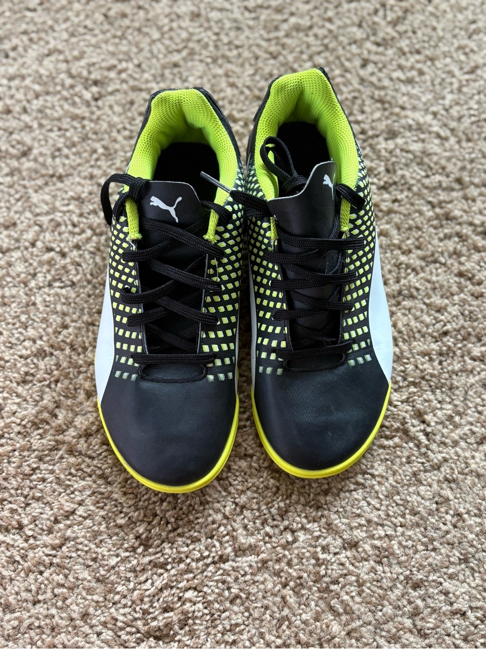 Puma Kids Black & Neon Yellow Athletic Sneakers